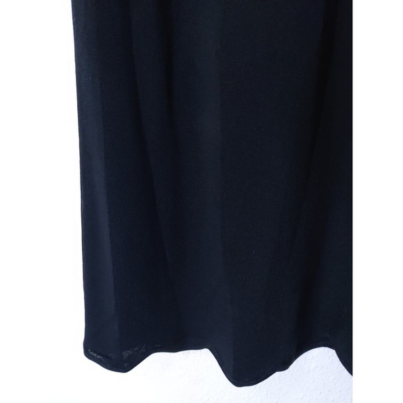 Thom Smith Black Embroidered Floral Long Sleeve V-Neck Acrylic Silk Midi Dress S - Picture 8 of 9